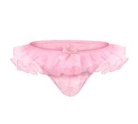 LittleForBig Culotte hipster unisexe en dentelle pour travestis transgenres, rose, XS