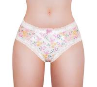 LittleForBig Culotte hipster unisexe - Motif cottagecore - Maille gainante - Culotte gainante pour sissies crossdressers - Personnes transgenres, Blanc., XXL