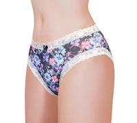 LittleForBig Culotte hipster unisexe - Motif cottagecore - Maille gainante - Culotte gainante pour sissies crossdressers - Personnes transgenres, Noir , 4XL