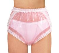 LittleForBig Culotte Imperméable Lavable Réutilisable en TPU pour Adulte - Volants en Dentelle Apparents L