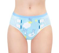 LittleForBig Culotte pour femme douce et soyeuse - Culotte hipster confortable - Nuisette de petits rêves « Oopsie », bleu, L