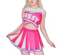 LittleForBig Ensemble nuisette unisexe sans manches avec mini jupe et brassière, rose vif, 3XL