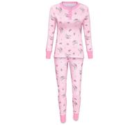 LittleForBig Ensemble pyjama 2 pièces doux et extensible à manches longues pour femme Motif lapin et nœud papillon, Rose, L