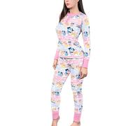 LittleForBig Ensemble pyjama doux et extensible pour femme - Manches longues - Doux et respirant - Motif chiot Love Little Blue, Rose, 4XL