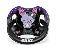 LittleForBig Grande tétine imprimée de génération II en taille adulte - Motif Brat Bella - Noir