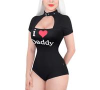 LittleForBig Grenouillère en coton avec motif I Love Daddy, Noir 1, L