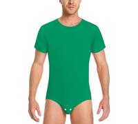 LittleForBig Grenouillère en coton pour homme - Body - Coupe décontractée - Grenouillère basique, vert, M