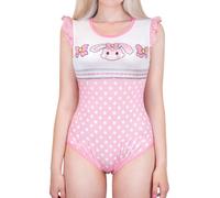 LittleForBig Grenouillère sans manches à volants soyeux - Combinaison vintage Usagi, rose, XXL