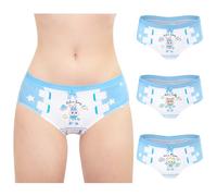 LittleForBig Lot de 3 culottes hipster confortables en coton doux pour femme Astro Babies « Oopsie », bleu, S
