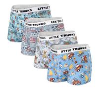 LittleForBig Lot de 4 boxers en coton respirant et résistant pour homme - Évacuation de l'humidité - Cars Little Trunks, multicolore, S