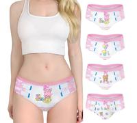 LittleForBig Lot de 4 culottes hipster confortables en coton doux pour femme « Oopsie », Rose, XXL