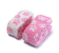 LittleForBig Mignon Corail Polaire Cuisse Haute Longue Pattes Patten Chaussettes-Lot de 2 Rose