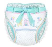 LittleForBig Omutsu Couvre-couche en Soyeux Doux pour Adulte avec Ruban Réutilisable Lavable Imperméable Adjustable - Baby Parade Vert M