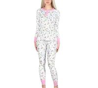 LittleForBig Pyjama Femme Soyeux 2 Pièces Manches Longues, Doux, Confortable, Respirant et Élastique - Ensemble Nuit Motif Baby Cuties Rose L