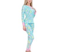 LittleForBig Pyjama Femme Soyeux 2 Pièces Manches Longues, Doux, Confortable, Respirant et Élastique - Ensemble Nuit Motif Baby Parade Rose S