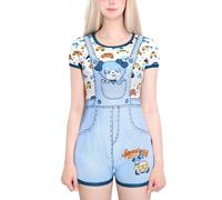 LittleForBig Pyjama soyeux Faux-Deux-Pièces Romper-Body - Little Blue Furrytail Rennauto Strampler, bleu, 3XL