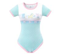 LittleForBig Silky Romper Onesie Pajamas Bodysuit - Baby Parade Vintage Onesie Blue XL
