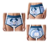 LittleForBig Soft Silky Underwear Comfortable Washable Reusable Waterproof Adult High-Waisted Briefs Training Pants - Little Blue S