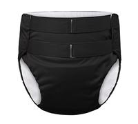 LittleForBig Soft Underwear Comfortable Washable Adjustable Reusable Waterproof Hook-and-Loop Adult Training Pants Black M