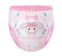 LittleForBig Sous-vêtements en Coton doux Confortables Lavables Réutilisables Culotte d'entraînement pour Adulte - Baby Usagi Rose S