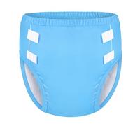LittleForBig Sous-vêtements en Soyeux Doux Confortables Lavables Réutilisables Confort Primaire Culotte d'entraînement en Tissu pour Adulte Bleu L