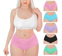 LittleForBig sous-Vêtements Féminins en Coton Doux Taille Haute et Large 'Ceinture Confort' Ensemble de 5 Culottes Multicolore XXXXL