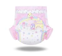 LittleForBig Très Absorbant 7 000 ml Fermeture Auto-Agrippante Réglable Couche Adulte Imprimée Couche Arrière en Tissu 2 Pièces - Petites Fées au Pays des Rêves (M)