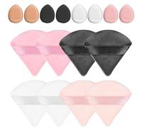 Littlegaofeithing 16 Pièces Houppettes Triangulaires,8pcs Poudres Cosmétiques Puff + 8pcs Mini Houppette Doigt,Cosmetic Powder Puff pour Femmes Filles Visages Maquillage Poudre Libre