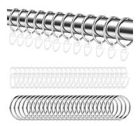 Littlegaofeithing 48 Pcs Anneaux de Rideau Argent en métal et Crochets de Rideau,30mm Diamètre Intérieur pour Rideaux de Douche,Rideaux, Rideaux du Sol au Plafond (Argent)
