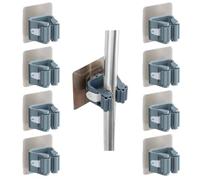 Littlegaofeithing 8 Pcs Accroche Balai Mural,Sans Percage Porte Balais Mural Pour Salle De Bain Cuisine Bureau Placard Jardin Garage(Gris)