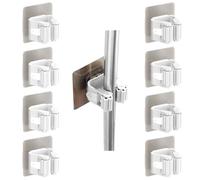 Littlegaofeithing 8 Pcs Accroche Balai Mural,Sans Percage Porte Balais Mural Pour Salle De Bain Cuisine Bureau Placard Jardin Garage(Blanc)