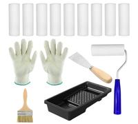 Littlegaofeithing Lot de 10 Rouleaux à Peinture - Mini Rouleau à Peinture avec Poignées+Mini Bac à peinture- Convient Pour la Décoration Murale darchitecture et les fournitures de peinture.(10cm)