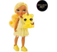 MGA Entertainment Poupée Rainbow High Littles 15 cm avec animal de compagnie Jaune Dès 4 ans
