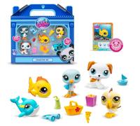 Littlest Pet Shop - Collector Set Thème Plage - 5 Animaux et Accessoires - Licence Officielle - Coffret Jouet Animaux Mignons - Mini Figurines Animaux - Jouet Enfant 4 Ans et + - BF00517