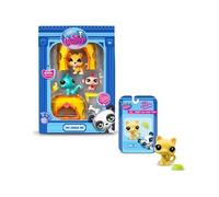 Bandai - Littlest Pet Shop - Pack Exclusif Tiki Jungle : 3 Figurines et Accessoires + 1 Figurine Supplémentaire (Petit Chat Jaune) - Licence Officielle - Mini Figurines - Jouet Enfant 4 Ans et +