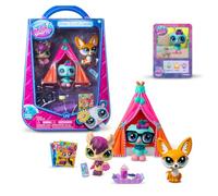 Littlest Pet Shop Pyjama Party - Coffret 3 Figurines Animaux, Accessoires | 3 figurines Littlest Pet Shop et accessoires sur le thème de la soirée pyjama - Série 5 - Dès 4 ans - BF01037