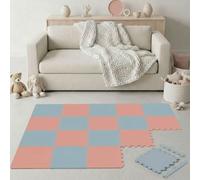 LittleTom 18 Pièces Tapis de Sol Bébé dès le Premier Mois - 30x30 cm Dalles en Mousse EVA avec Bordures - Surface de Jeu pour l'Éveil - Carrés Puzzle Antidérapants - Revêtement pour Chambre des Petits