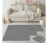 LittleTom 18 Pièces Tapis de Sol Bébé dès le Premier Mois - 30x30 cm Dalles en Mousse EVA avec Bordures - Surface de Jeu pour l'Éveil - Carrés Puzzle Antidérapants - Revêtement pour Chambre des Petits