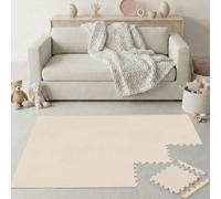 LittleTom 18 Pièces Tapis de Sol Bébé dès le Premier Mois - 30x30 cm Dalles en Mousse EVA avec Bordures - Surface de Jeu pour l'Éveil - Carrés Puzzle Antidérapants - Revêtement pour Chambre des Petits