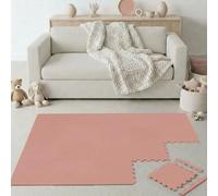 LittleTom 18 Pièces Tapis de Sol Bébé dès le Premier Mois - 30x30 cm Dalles en Mousse EVA avec Bordures - Surface de Jeu pour l'Éveil - Carrés Puzzle Antidérapants - Revêtement pour Chambre des Petits