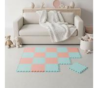 LittleTom 18 Pièces Tapis de Sol Bébé dès Le Premier Mois - 30x30 cm Dalles en Mousse EVA - Surface de Jeu Douce pour l'Éveil - Carrés Puzzle Antidérapants - Revêtement pour la Chambre des Petits