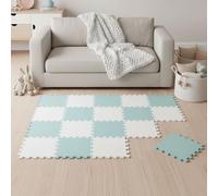 LittleTom 18 Pièces Tapis de Sol Bébé dès Le Premier Mois - 30x30 cm Dalles en Mousse EVA - Surface de Jeu Douce pour l'Éveil - Carrés Puzzle Antidérapants - Revêtement pour la Chambre des Petits