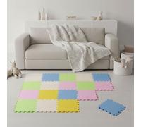 LittleTom 18 Pièces Tapis de Sol Bébé dès Le Premier Mois - 30x30 cm Dalles en Mousse EVA - Surface de Jeu Douce pour l'Éveil - Carrés Puzzle Antidérapants - Revêtement pour la Chambre des Petits
