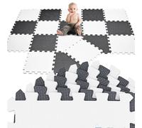 LittleTom 18 Pièces Tapis de Sol Bébé dès Le Premier Mois - 30x30 Dalles en Mousse EVA - Surface de Jeu Douce pour l'Éveil - Carrés Puzzle Antidérapants - Revêtement pour la Chambre des Petits