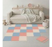 LittleTom 27 Pièces Tapis de Sol Bébé dès le Premier Mois - 30x30 cm Dalles en Mousse EVA avec Bordures - Surface de Jeu pour l'Éveil - Carrés Puzzle Antidérapants - Revêtement pour Chambre des Petits
