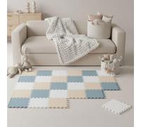 LittleTom 27 Pièces Tapis de Sol Bébé dès Le Premier Mois - 30x30 cm Dalles en Mousse EVA - Surface de Jeu Douce pour l'Éveil - Carrés Puzzle Antidérapants - Revêtement pour la Chambre des Petits
