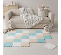 LittleTom 27 Pièces Tapis de Sol Bébé dès Le Premier Mois - 30x30 cm Dalles en Mousse EVA - Surface de Jeu Douce pour l'Éveil - Carrés Puzzle Antidérapants - Revêtement pour la Chambre des Petits