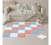 LittleTom 27 Pièces Tapis de Sol Bébé dès Le Premier Mois - 30x30 cm Dalles en Mousse EVA - Surface de Jeu Douce pour l'Éveil - Carrés Puzzle Antidérapants - Revêtement pour la Chambre des Petits