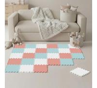 LittleTom 27 Pièces Tapis de Sol Bébé dès Le Premier Mois - 30x30 cm Dalles en Mousse EVA - Surface de Jeu Douce pour l'Éveil - Carrés Puzzle Antidérapants - Revêtement pour la Chambre des Petits