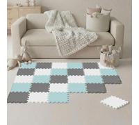 LittleTom 27 Pièces Tapis de Sol Bébé dès Le Premier Mois - 30x30 cm Dalles en Mousse EVA - Surface de Jeu Douce pour l'Éveil - Carrés Puzzle Antidérapants - Revêtement pour la Chambre des Petits